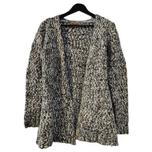 Belldini women's black and white chunky knit cardigan